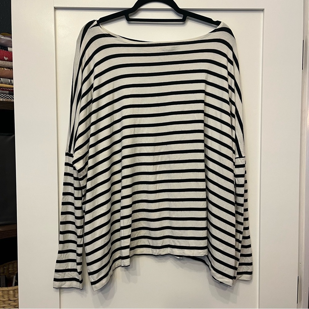 Hatch Maternity t-shirt, gently worn, black and white stripe